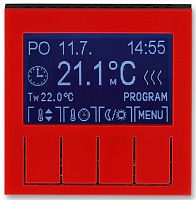 Терморегулятор электронный с датчиком без рамки ABB EPJ Levit 0С +45С красный/дымчатый черный картинка